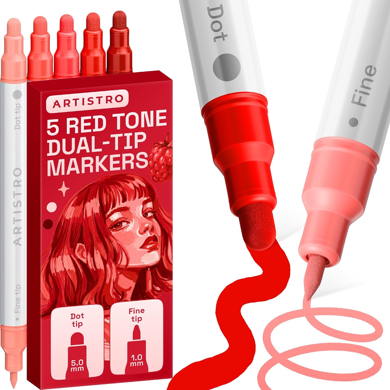 ARTISTRO Dual-Tip Acrylic Paint Marker Pens – Set of 36 | For Fabric, Rock, Glass, Wood, & Coloring Books, Art - view 45