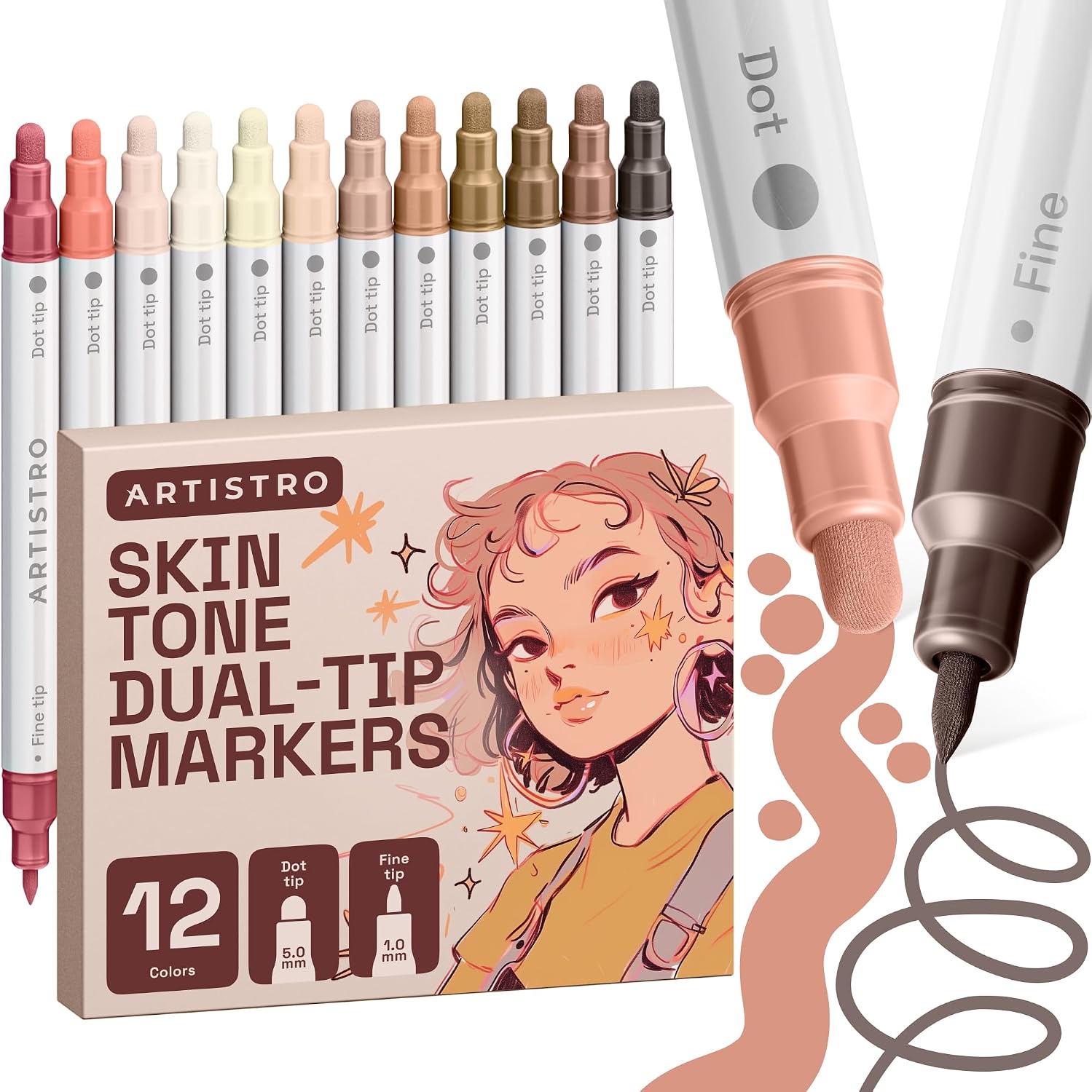 ARTISTRO Dual-Tip Acrylic Paint Marker Pens – Set of 36 | For Fabric, Rock, Glass, Wood, & Coloring Books, Art - view 34