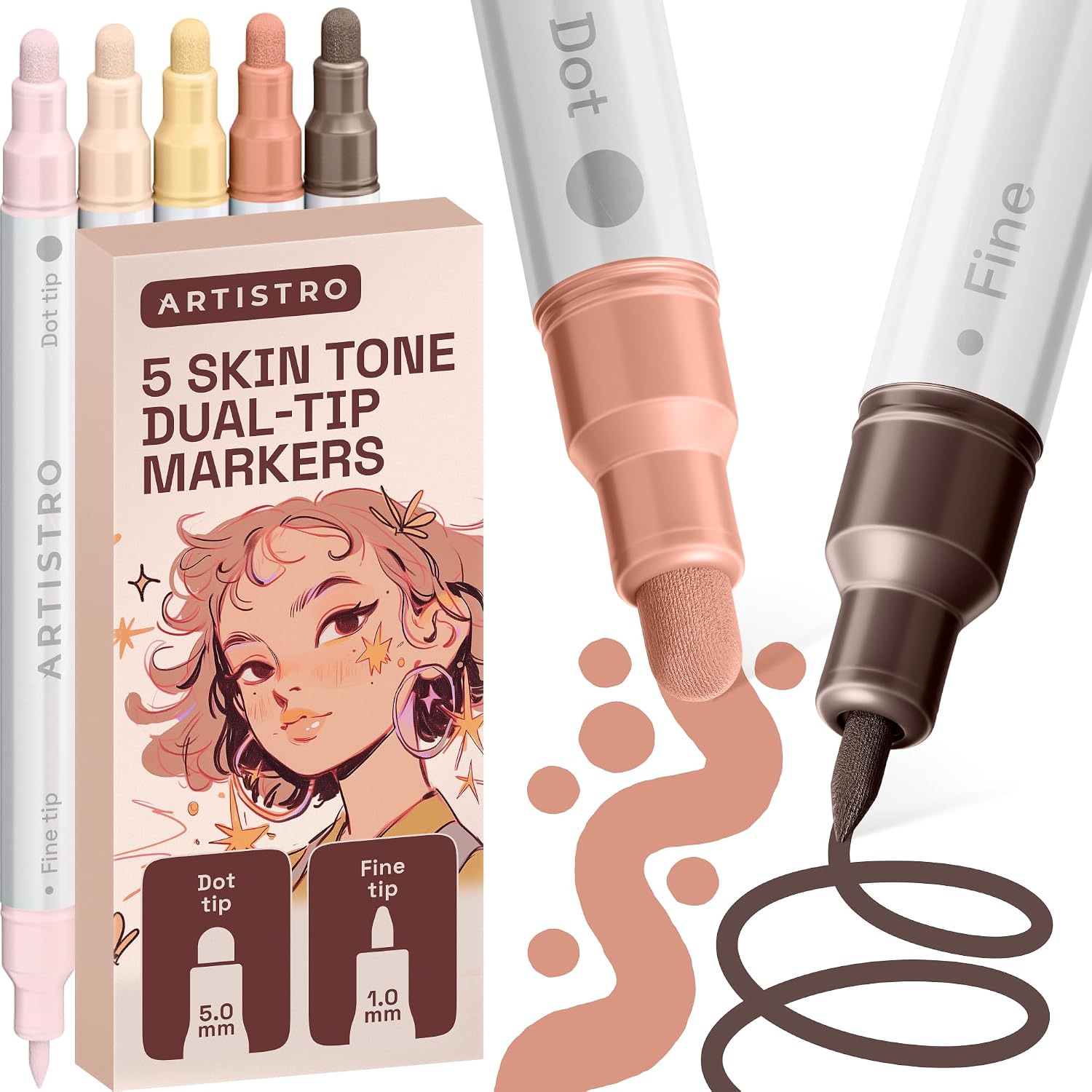 ARTISTRO Dual-Tip Acrylic Paint Marker Pens – Set of 36 | For Fabric, Rock, Glass, Wood, & Coloring Books, Art - view 38