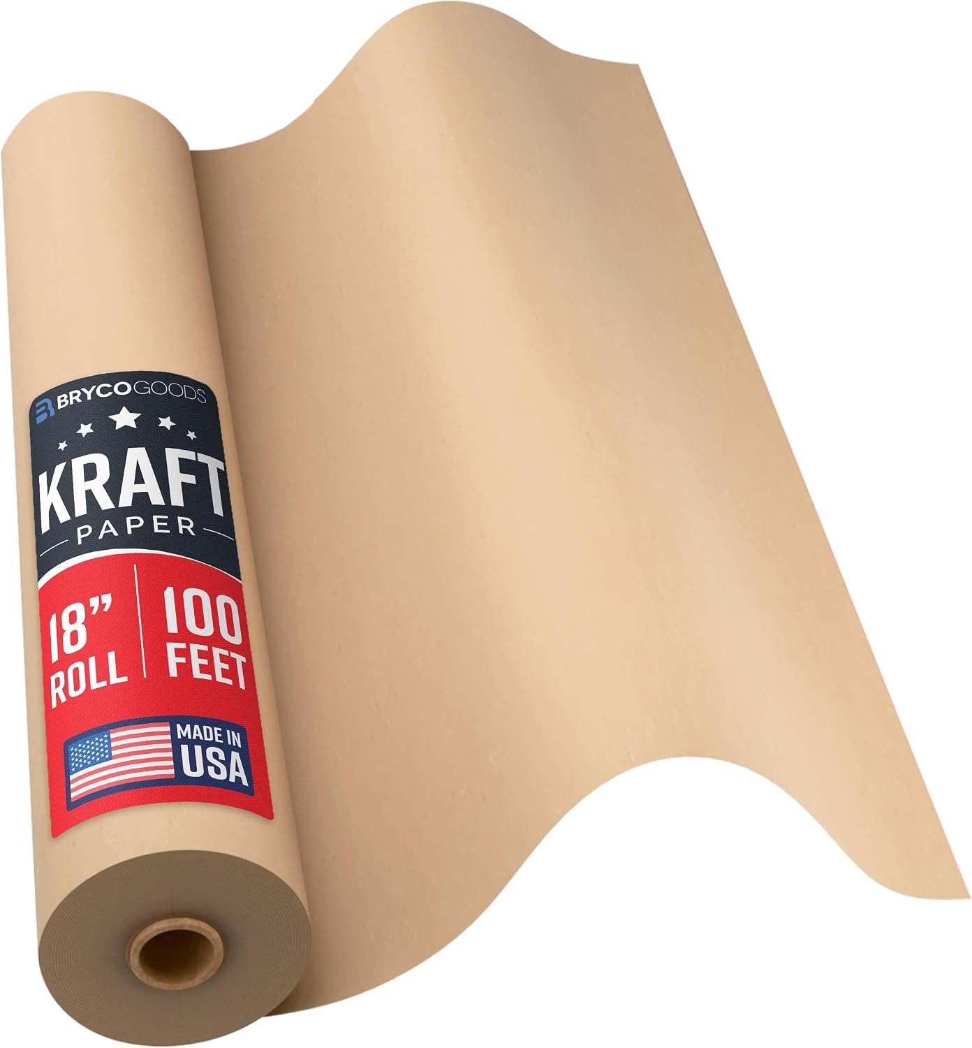 Bryco Goods 18″ x 1200″ Brown Kraft Packing Paper – USA Made – Versatile for Different Arts and Crafts Project
